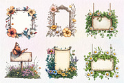Summer Empty Sign & Wildflowers, an Illustration by CreationArt (Thumbnail 8 of 9)