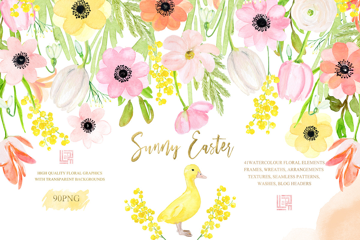 Sunny Easter bunny Watercolor, an Illustration by LABFcreations (Photo 9 of 17)