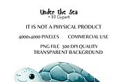 Undersea watercolor clipart, nursery, a Person Illustration by VM PARTYS  BY TAIRUMA (Thumbnail 6 of 10)
