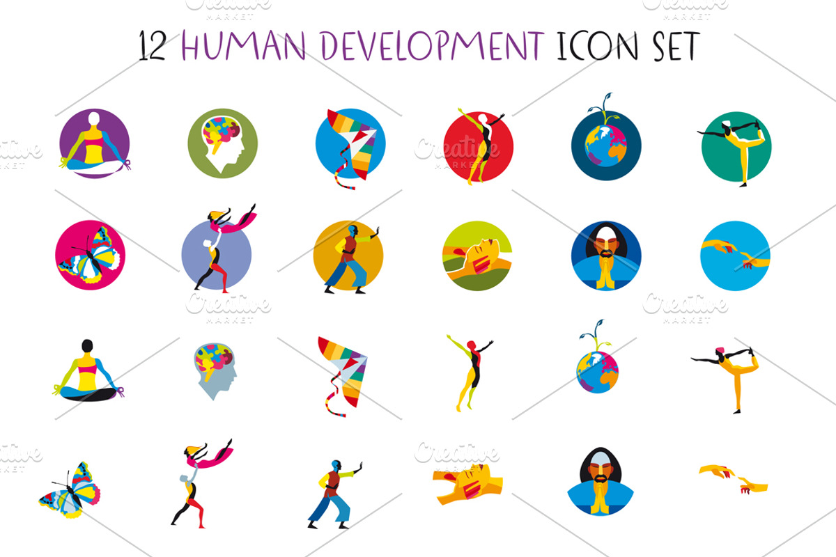 Human Development Icons Set, an Icon by ÁRTICA