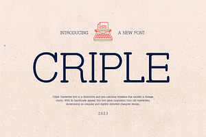 Criple - Unique Serif Font