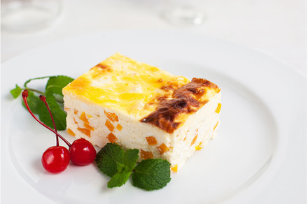 Cheesecake with pumpkin, mint and, a Food & Drink Photo by Photo Drive Studio