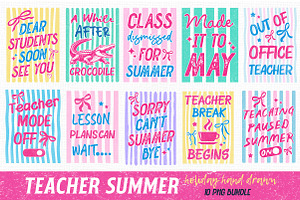 Teacher Summer School Holiday Bundle, a Work Illustration by Dream Creation