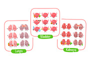 Cute human organs set, a Food Illustration by Slavko Kahovsky (Thumbnail 9 of 9)