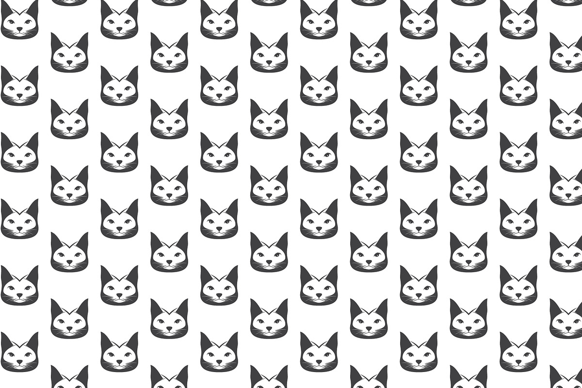 Heads of Cat Seamless Pattern, a Pattern Graphic by Ghagra (Photo 3 of 3)