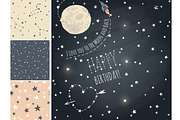 Moon, Stars, Galaxy, starry night, an Illustration by GraphicMarket (Thumbnail 1 of 5)