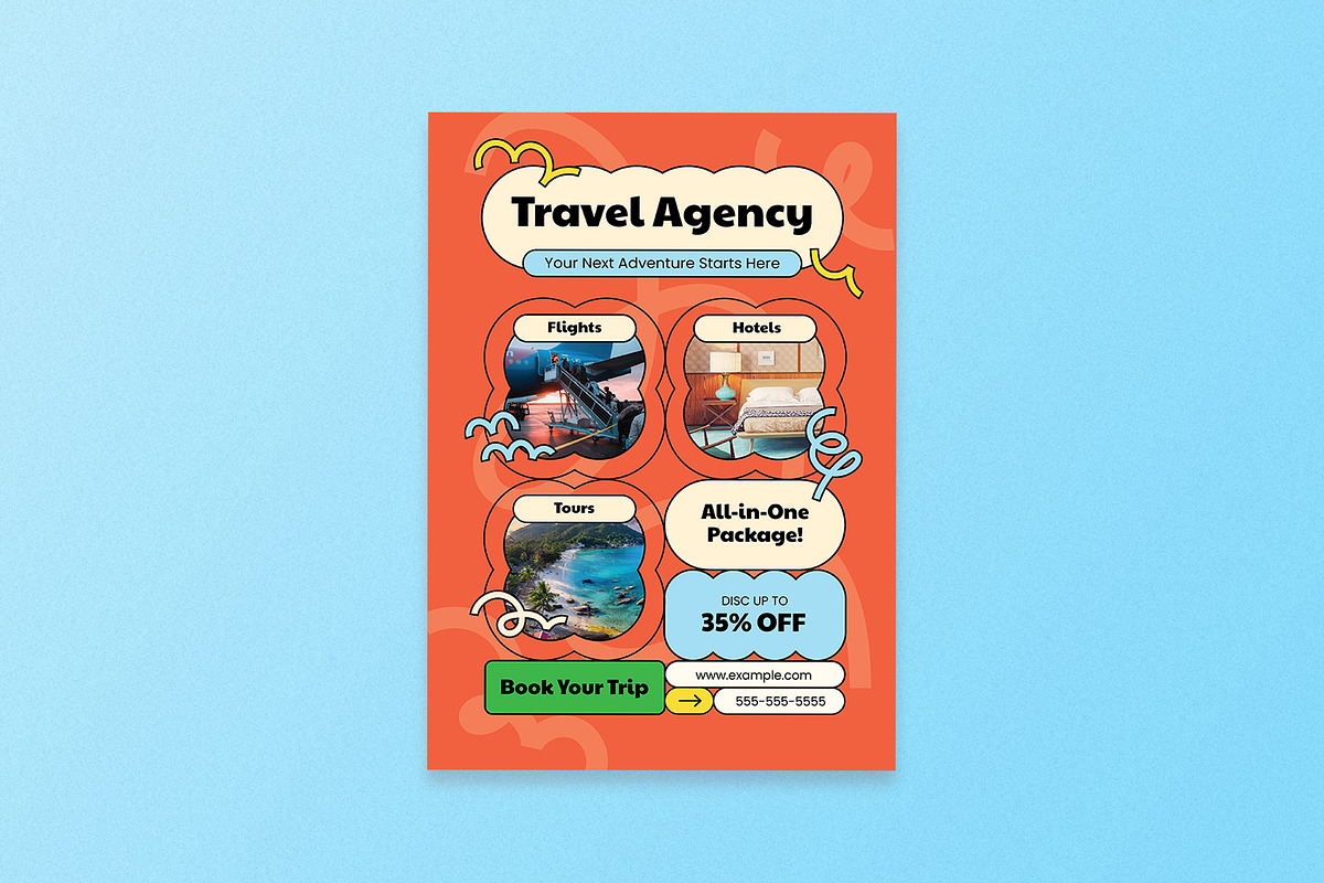 Geomteric Travel Agency Flyer, a Flyer Template by Aiyari Graphic (Photo 1 of 3)