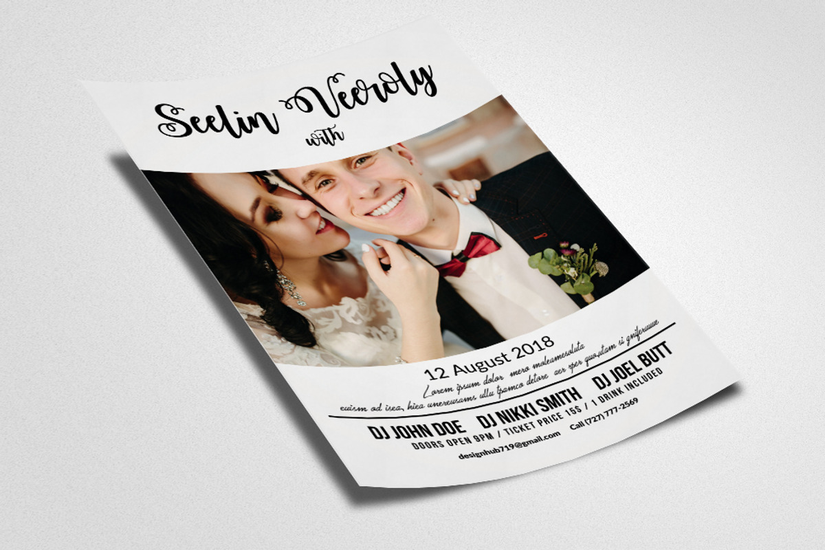 Just Get Married Flyer Template, a Flyer Template by Psd Templates