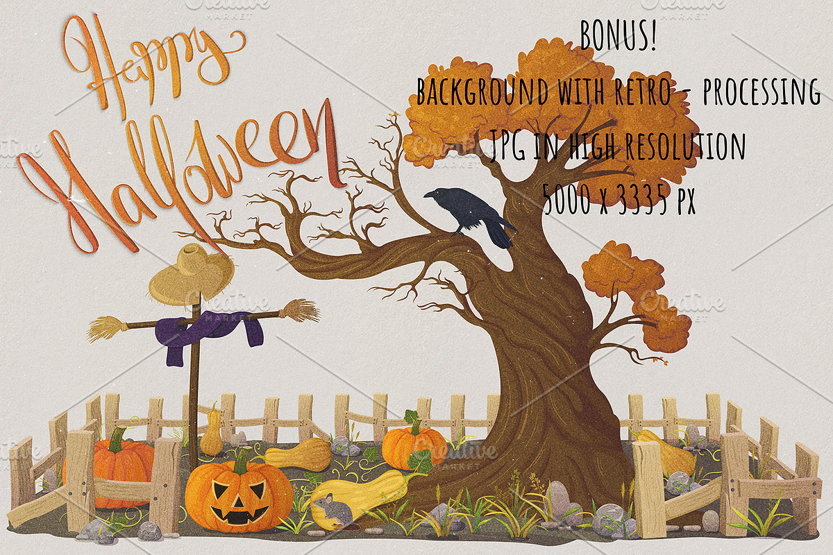 Halloween tree. Big set, an Illustration by HmarkaShop (Photo 5 of 5)