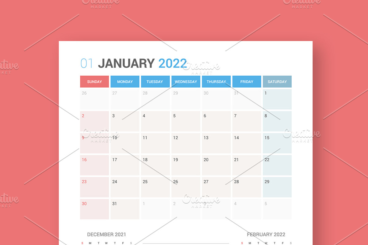 Calendar 2022 Planner Design[Sunday], a Stationery Template by WORAKAMON Design Studio (Photo 1 of 5)