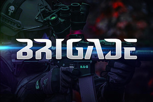 Brigade Modern Techno Military Font, a Script Font by Rupture