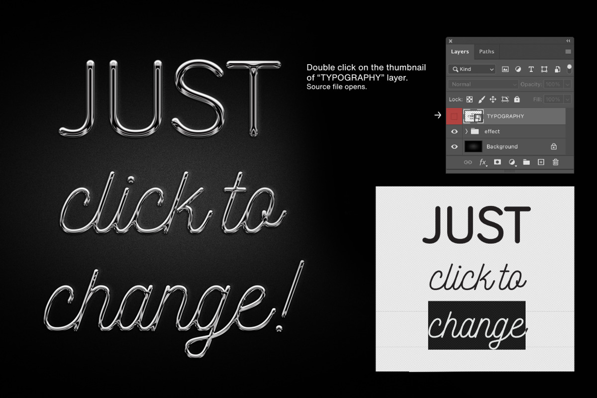 Chrome text effect, a Product Mockup by Evlogiev Studio (Photo 3 of 4)