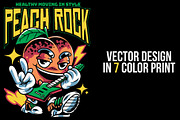 Peach Rock T-Shirt Illustration, a Food Illustration by badsyxn (Thumbnail 2 of 5)