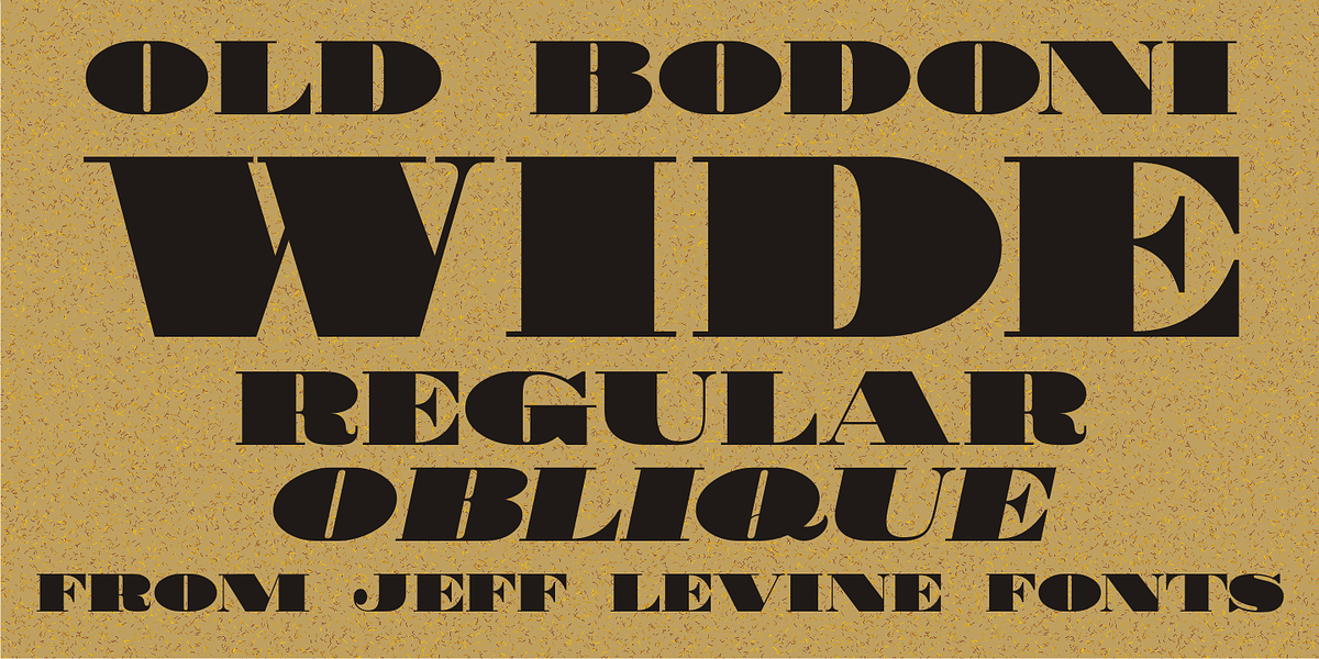 Old Bodoni Wide JNL, a Serif Font by Jeff Levine Fonts