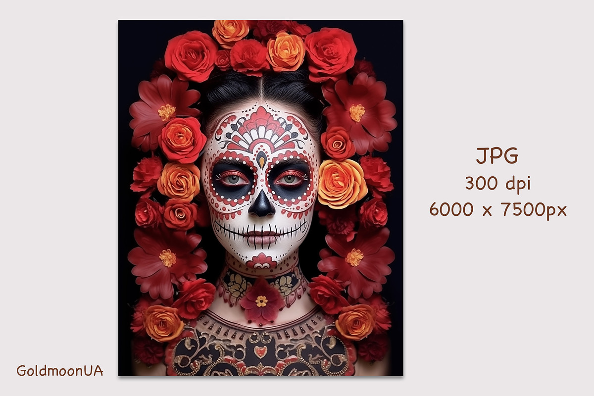 3 Day of the Dead illustrations ai, a Holiday Photo by GoldmoonUA (Photo 4 of 4)
