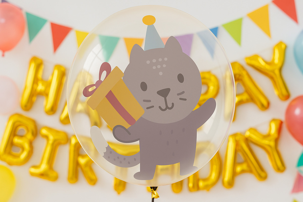 Cats Birthday Clipart Set, an Animal Illustration by Palau (Photo 3 of 10)