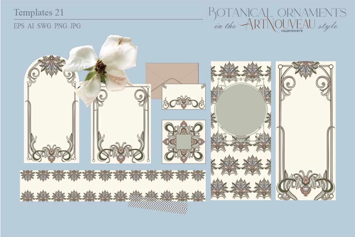 Botanical ornaments in the Art Nouve, a Pattern Graphic by Collection by VY (Photo 8 of 9)