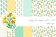 Flowers Gouache: cliparts + paper, an Illustration by Lolytop Studio (Thumbnail 1 of 3)
