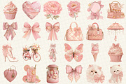 Pink Coquette Aesthetic Watercolor, an Illustration by DreamCafeArt (Thumbnail 2 of 6)