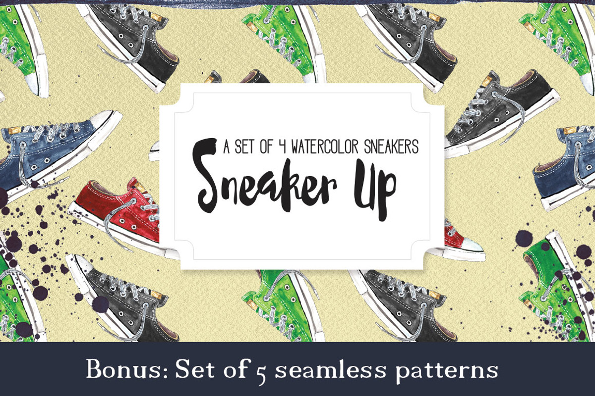 Watercolor Sneakers + Bonus, an Illustration by Curve and Pixel (Photo 3 of 4)