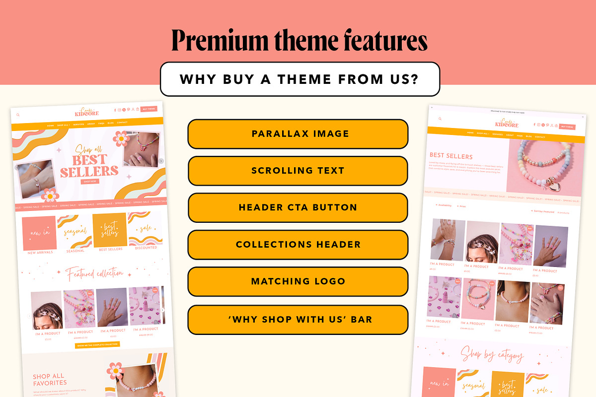 Peach Shopify Website Theme, a Shopify Template by Template Twist Shop (Photo 5 of 9)