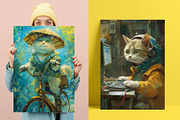 Watercolor Cat Wall Art Prints, an Animal Photo by Chipshpow Graphics (Thumbnail 4 of 8)