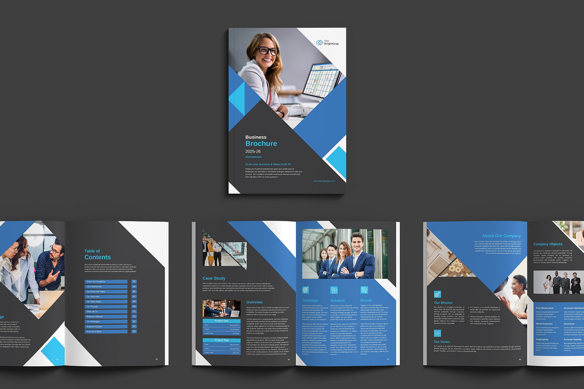 Company Profile Brochure Canva, a Brochure Template by TheBrightGrap (Photo 2 of 10)