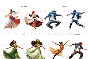 Dance Clipart, Bollywood Dancer PNG, a Person Illustration by BrushstrokeArtGB (Thumbnail 3 of 10)