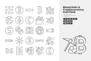 Bitcoin And Cryptocurrency Icon Pack, an Outline Icon by erifqizeicon