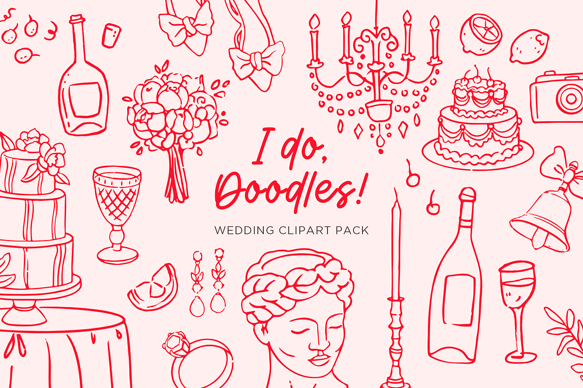 I Do, Doodles! Wedding Clipart Pack, a Decorative Illustration by Volha Studio (Photo 1 of 9)