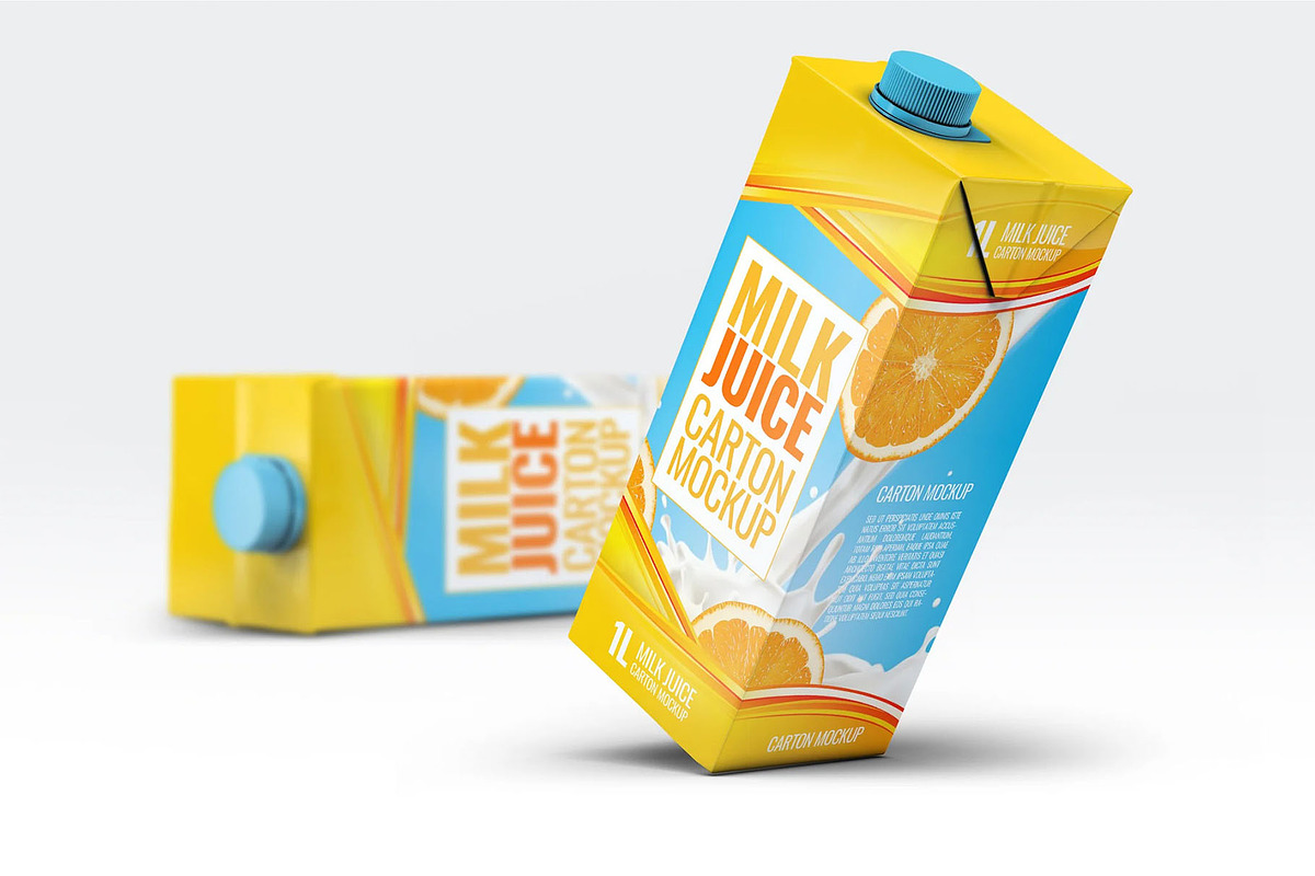 Milk or Juice Carton Mockup, an Advertising Mockup by Hubzway (Photo 2 of 7)