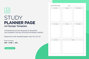 7 Day Routine Study Planning Page,