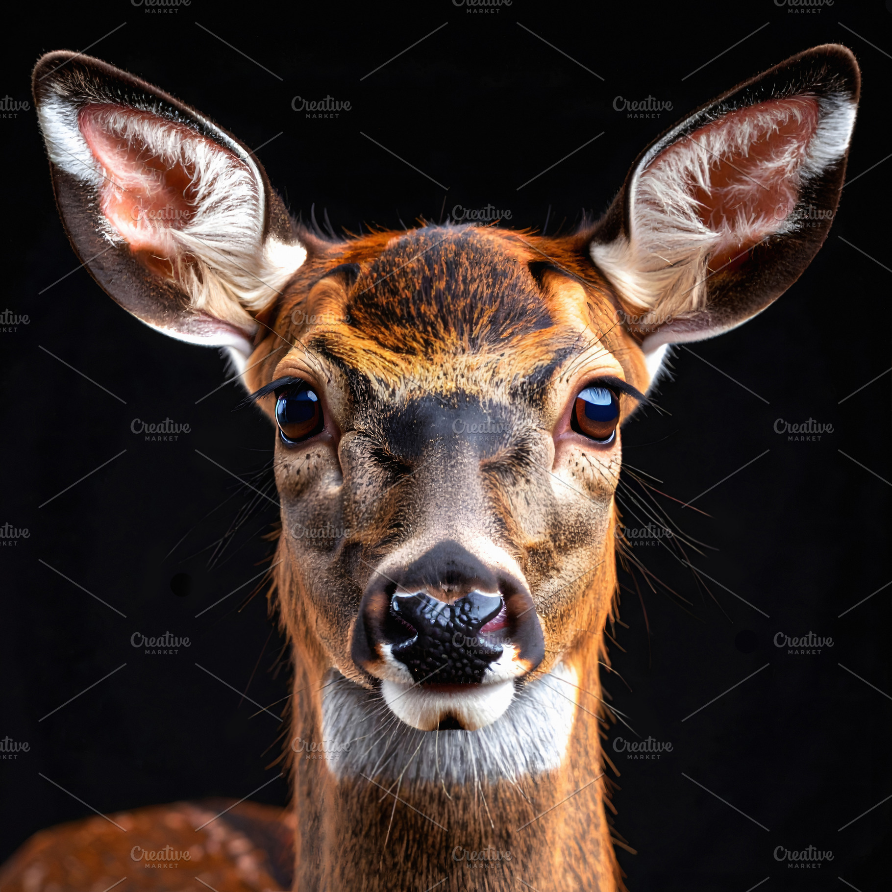 Young deer portrait with delicate features and bright eyes, an Animal Photo by GoodGoods