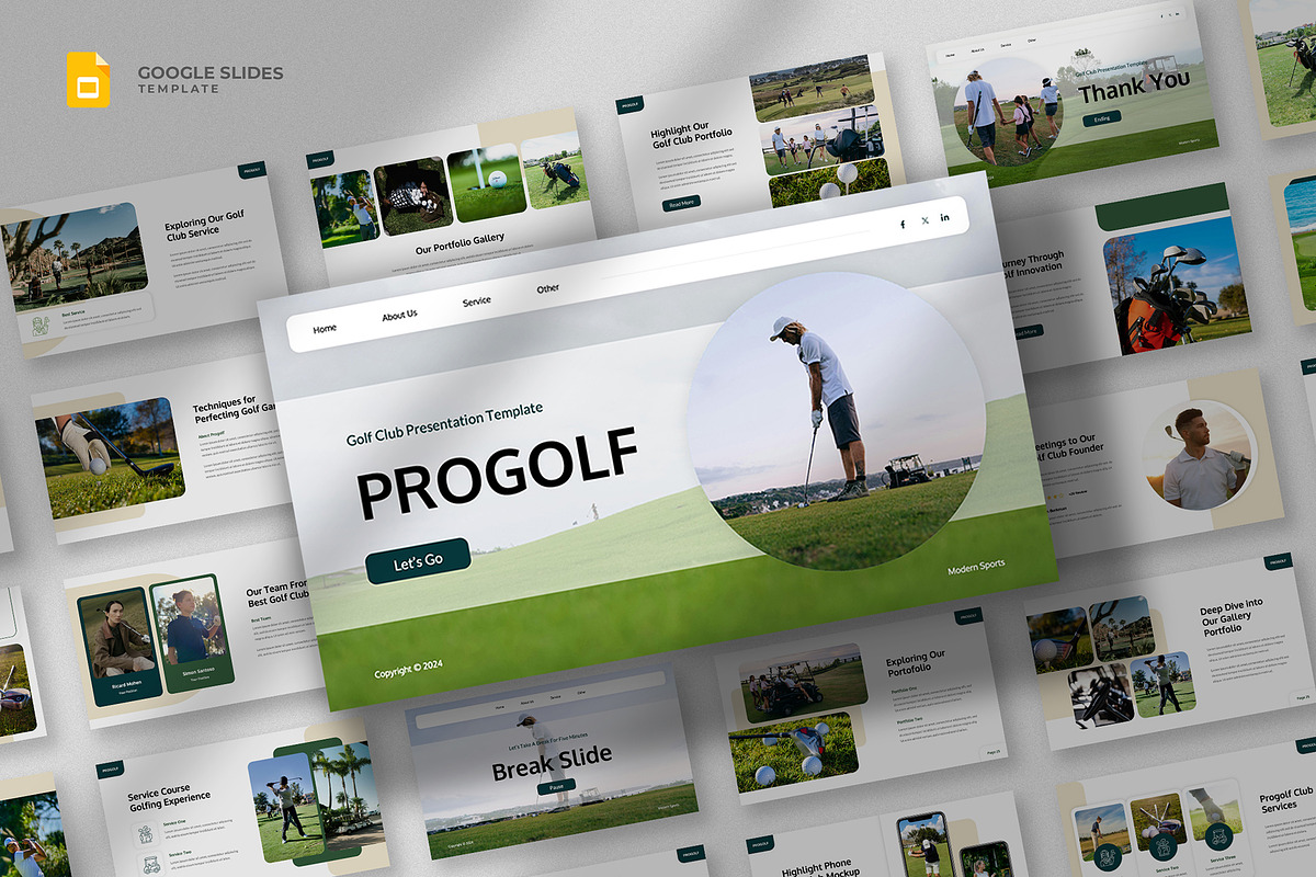 Golf Club Google Slides Template, a Presentation Template by fluffstudio (Photo 1 of 5)