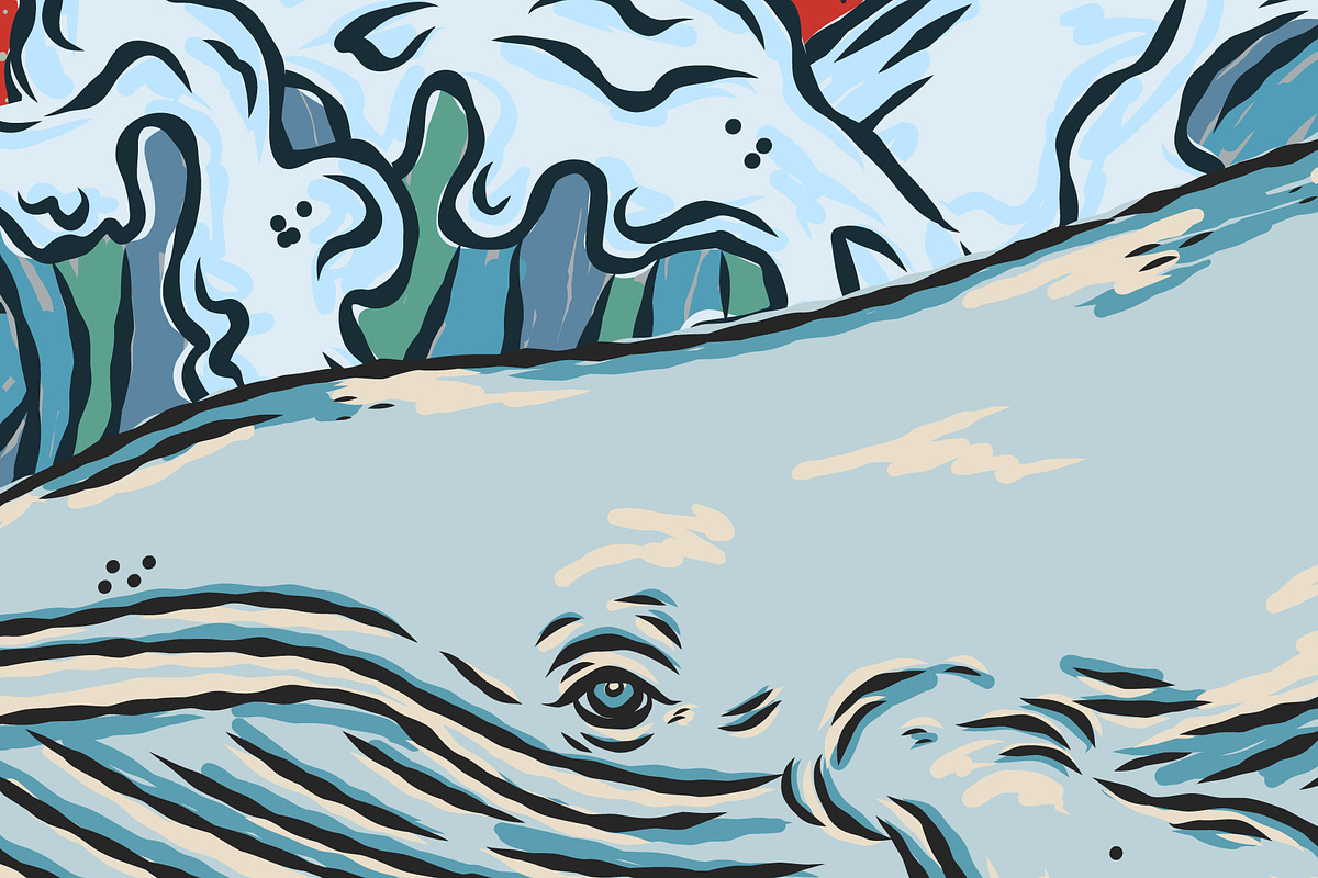 Whale, Waves, Seagull, a Pattern Graphic by NayaChu (Photo 7 of 9)