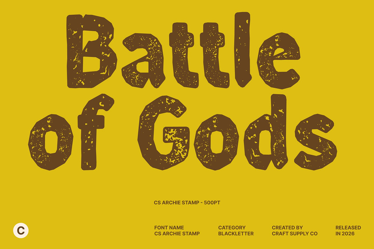 CS Archie Stamp, a Blackletter Font by Craft Supply Co. (Photo 2 of 8)