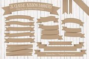 Champagne Ribbon Banner Clipart, an Illustration by Amanda Ilkov (Thumbnail 1 of 4)