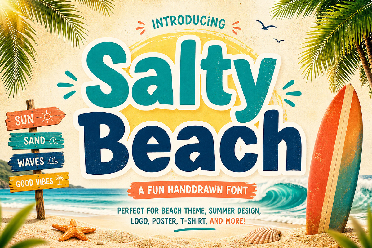Salty Beach, a Slab Serif Font by Wow Magic (Photo 1 of 2)