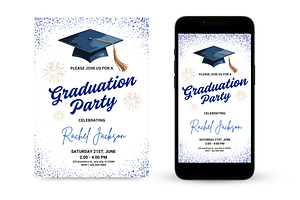 Blue Graduation Invitation, an Invitation Template by Earth5168