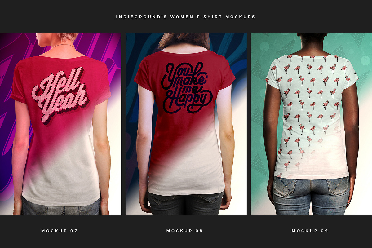Women T-Shirt Mockups, a Shirt Mockup by Indieground Design Inc. (Photo 4 of 5)