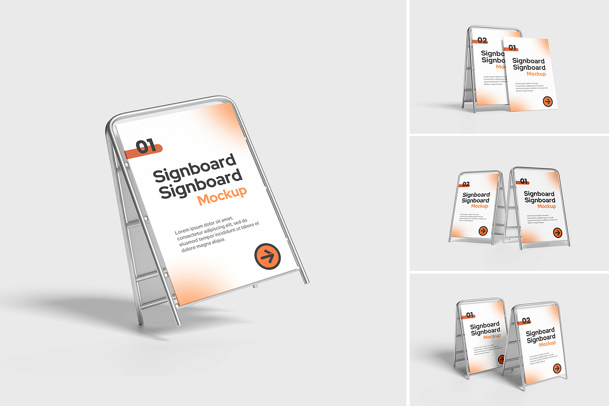 Signboard Mockup, an Advertising Mockup by AndikaGraphic (Photo 1 of 6)