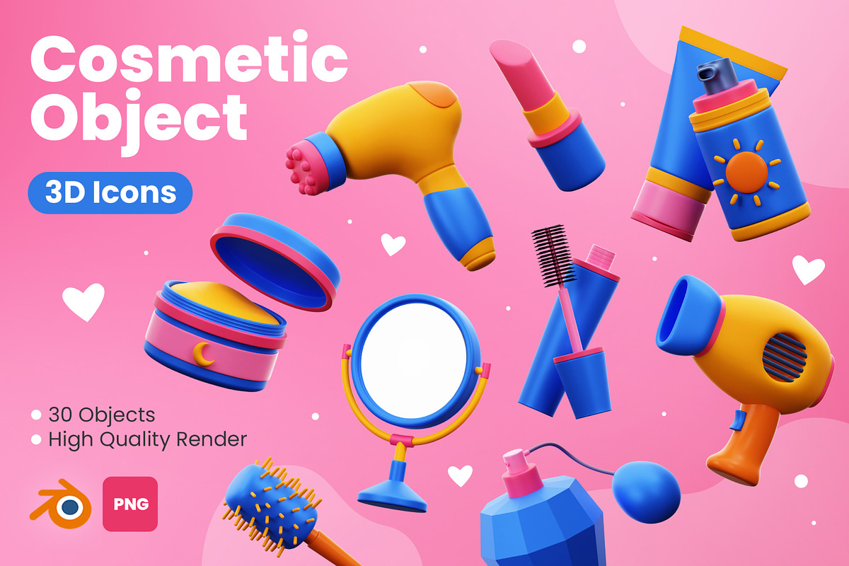 Cosmetic 3D Icons, an Object 3D Model by Rakata Studio (Photo 1 of 7)