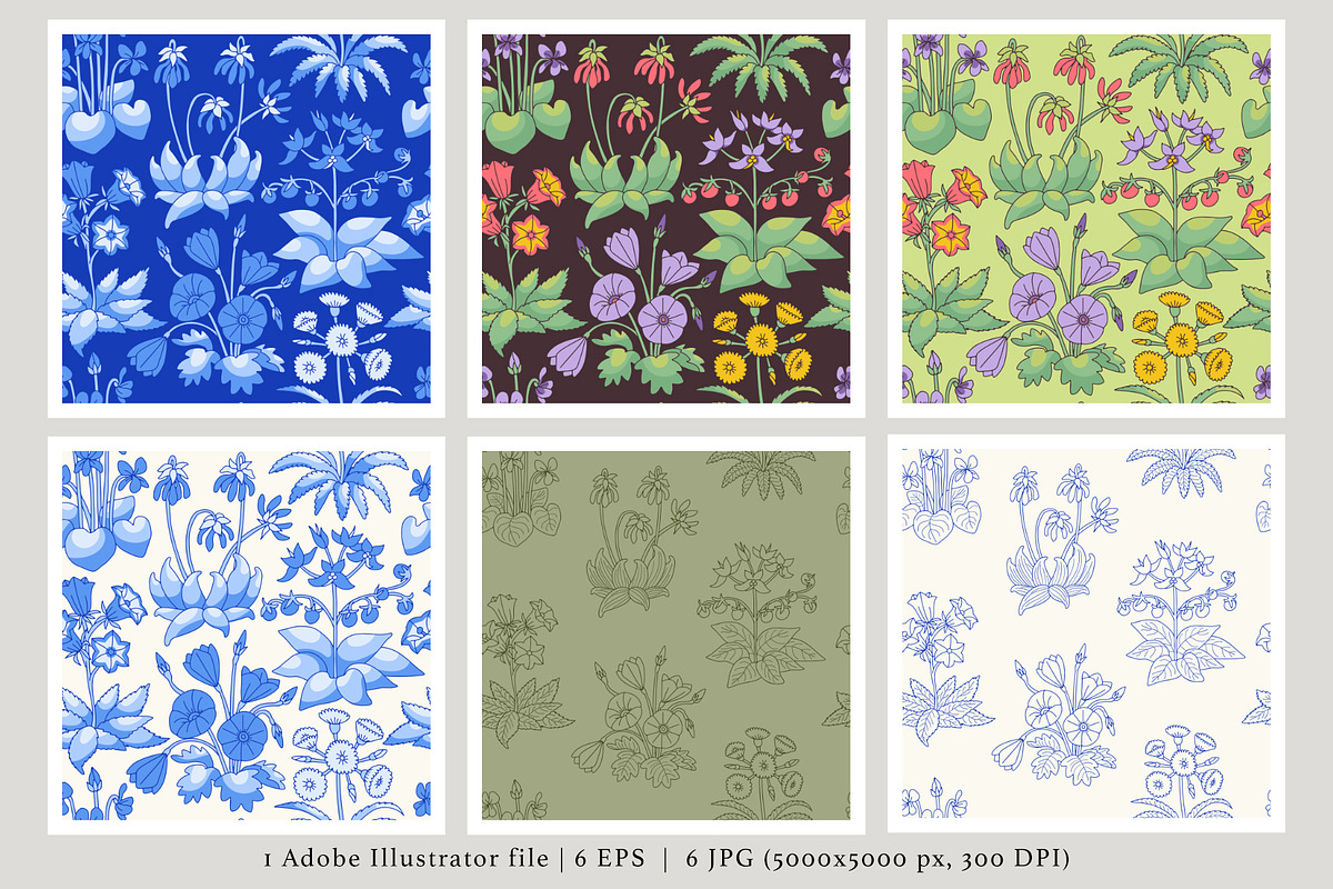 Tenerife Floral Millefleurs Patterns, a Pattern Graphic by Rose Design (Photo 3 of 10)