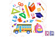 Set of Back-to-School Elements, an Object Illustration by MISS CHATZ (Thumbnail 1 of 3)