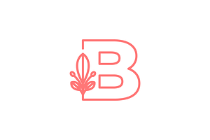 letter b flower feminine line logo, a Branding & Logo Template by devastd