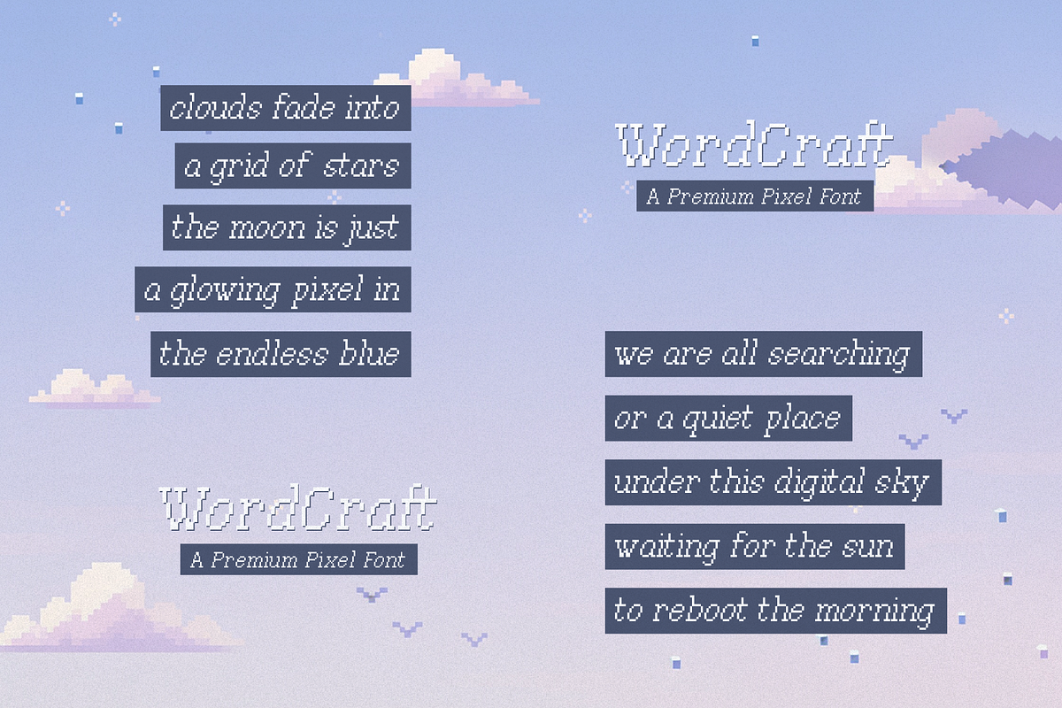Word Craft | Premium Pixel Font, a Script Font by gracetype_studio (Photo 2 of 12)