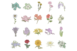 HandDrawn Flower Library