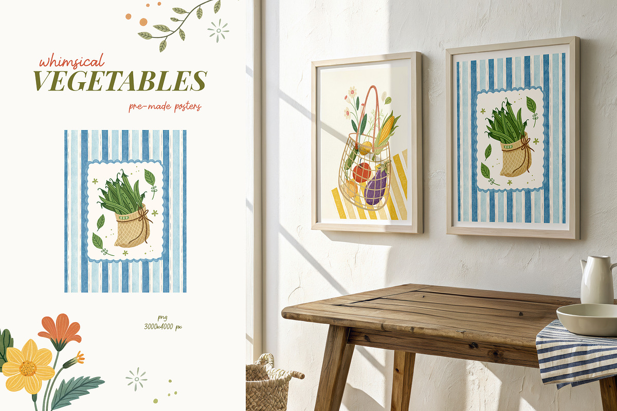 Whimsical Vegetables kit, an Object Graphic by Polli Deeva (Photo 6 of 15)