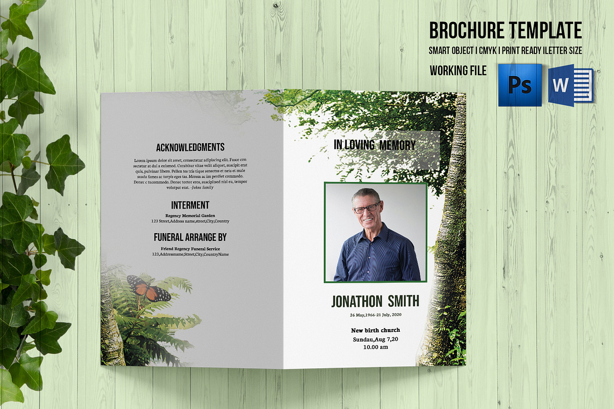 Funeral Program Template, a Brochure Template by Template Shop (Photo 3 of 5)