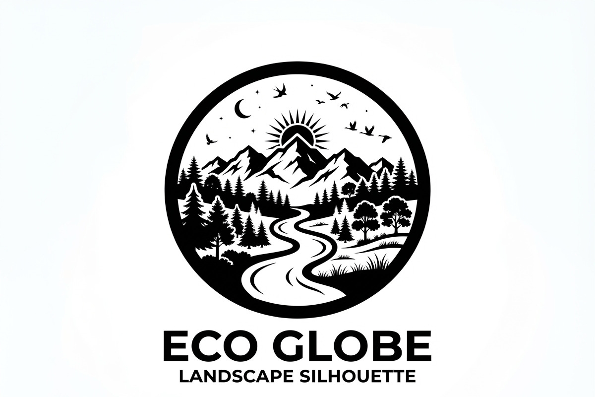 60 Eco Globe Landscape Silhouette, a Technology Illustration by Amazin_art (Photo 10 of 44)